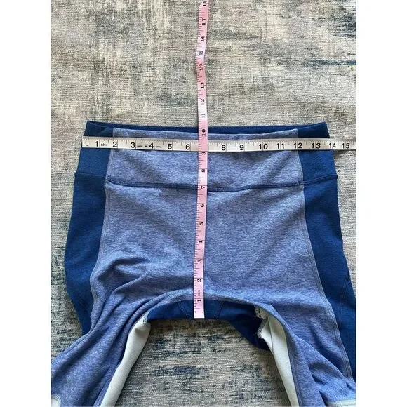 Outdoor Voices Blue Tri Tone 7/8 Warmup Athletic Leggings Medium - Picture 6 of 8